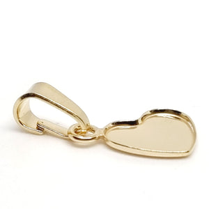 Gold Plated heart pendant setting 18x11mm