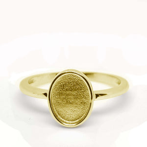 14K oval bezel ring blank - solid gold setting