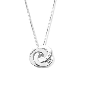 Family necklace - Linked circles silver