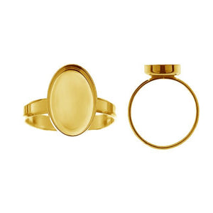 Gold plated vermeil oval ring setting
