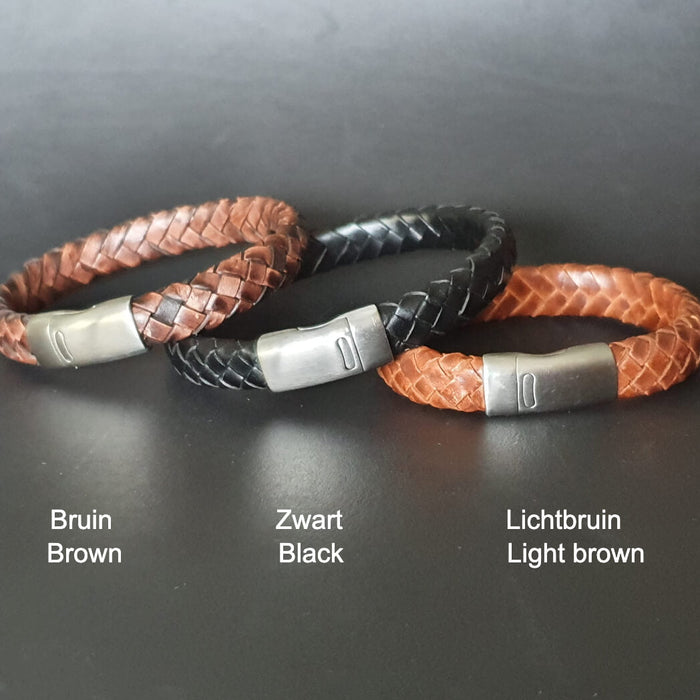 Custom Bracelet, Layered Leather Cuff, Personalised Gift for Him, Mens –  barehandsbracelets.com