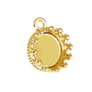 Gold Plated round crown pendant setting